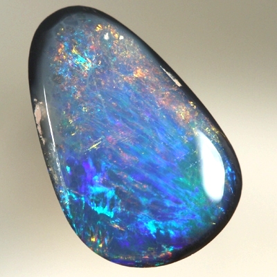 SOLID BLACK OPAL Bright reds over blues